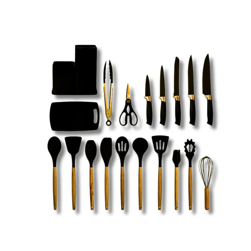 Complete Kit with 19 Essential Kitchen Utensils-High Quality Tools to Facilitate Your Day to Day