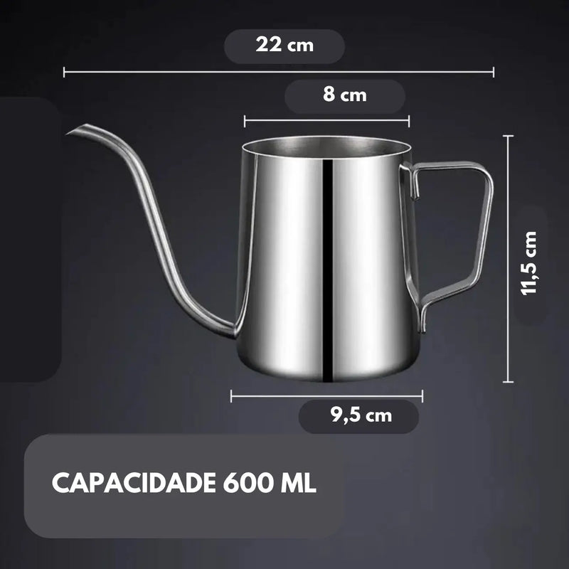 Kettle Teapot Inox Goose Beak 600 ML Pitcher Barista Coffee