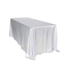 Rectangle Satin Tablecloth Wedding Table Cloth White  Christmas Baby Shower Birthday Events Banquet Decor  Dining Table