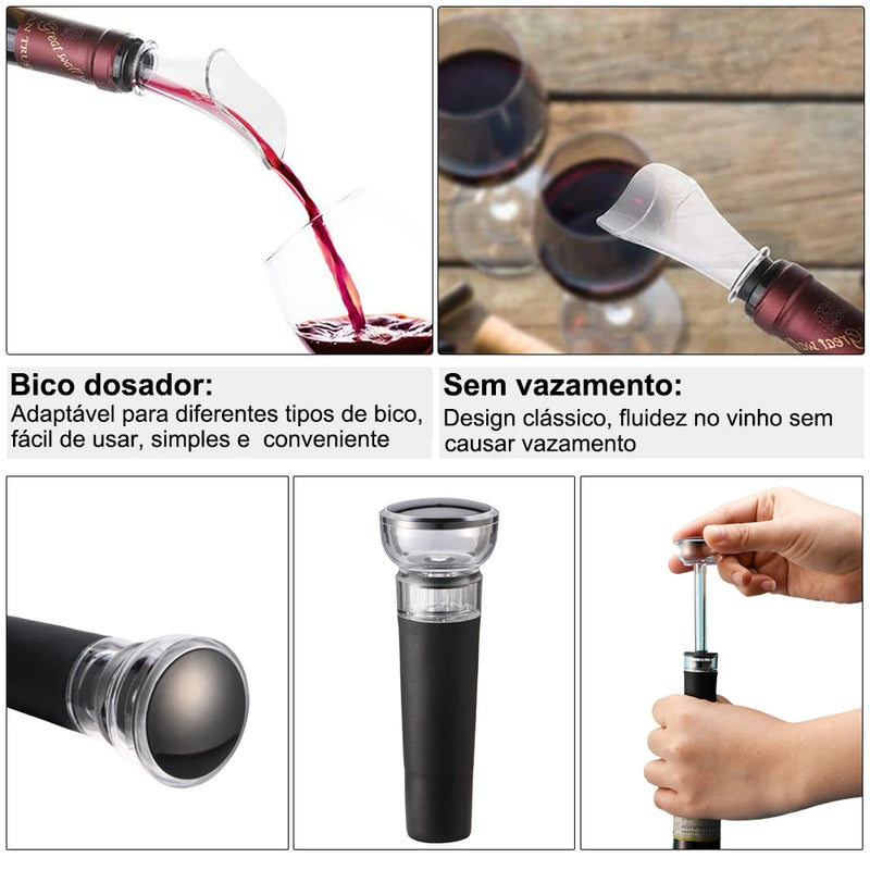 4-in-1 Wine Opener, Stopper, Pourer, Electric Wine Opener, with corkscrew, Wine Opener